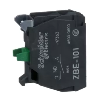 کنتاکت کمکی باز ۱NO اشنایدر مدل ZBE-۱۰۱ SINGLE CONTACT BLOCK, SILVER ALLOY, SCREW CLAMP TERMINAL, 1 NO